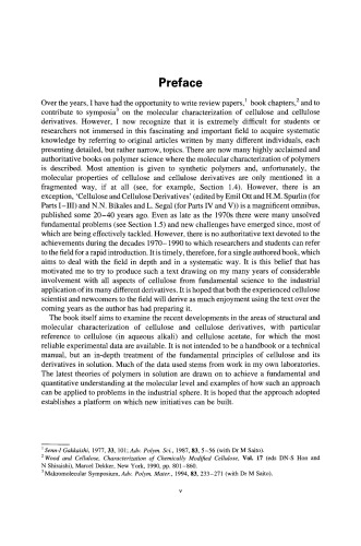 Cellulose and cellulose derivatives : molecular characterization and its applications