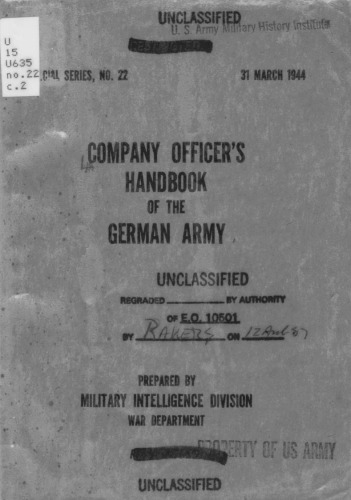 Company officer's handbook of the German Army