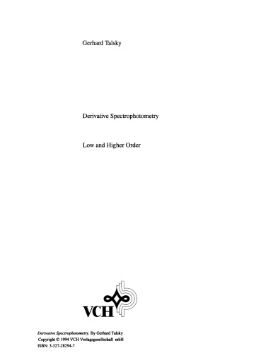 Derivative spectrophotometry : low and high order