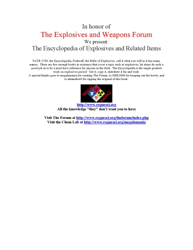 Encyclopedia of Explosives and Related Items (Vol 04)