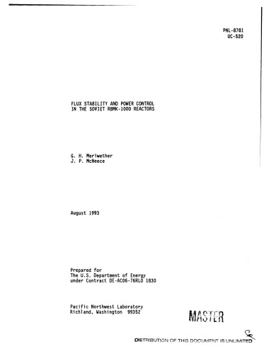 Flux stability and power control in the Soviet RBMK-1000 reactors