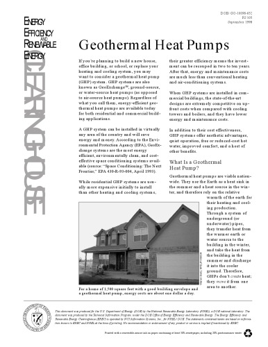 Geothermal heat pumps