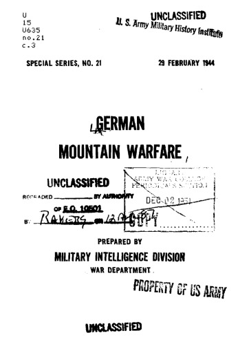 German mountain warfare