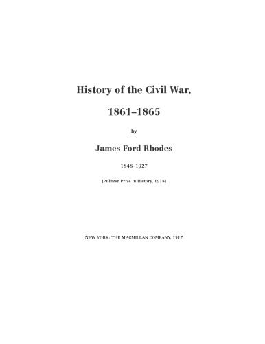 History of the Civil War, 1861-1865