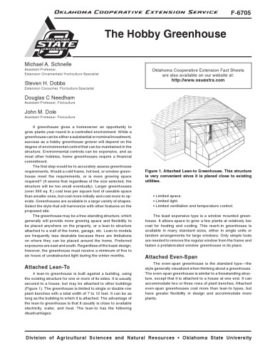 Hobby greenhouse