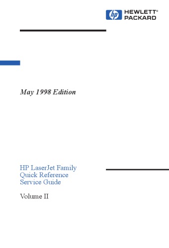 HP laserJet family quick reference service guide  Vol 2