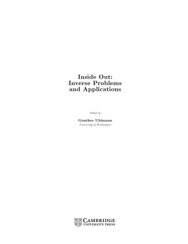 Inside out : inverse problems and applications