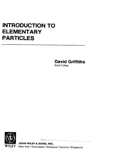 Introduction to elementary particles