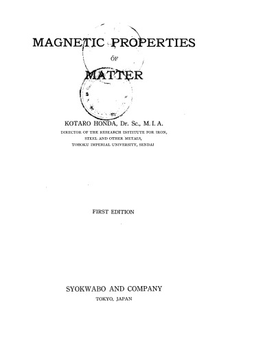 Magnetic properties of matter