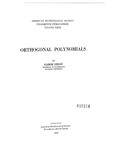 Orthogonal polynomials