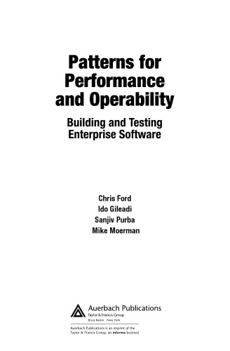 Patterns for performance and operability : building and testing enterprise software