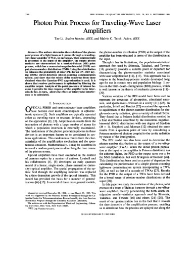 Photon point process for traveling-wave laser amplifiers