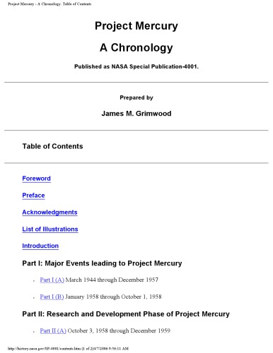 Project Mercury; a chronology