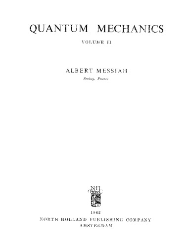 Quantum Mechanics [Vol 2]