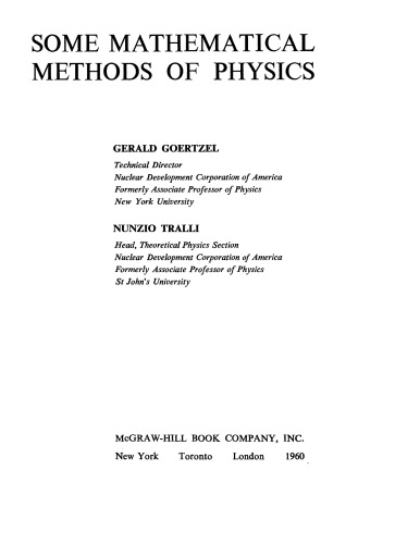 Some mathematical methods of physics