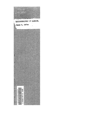 The radiochemistry of cadmium