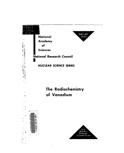 The radiochemistry of vanadium