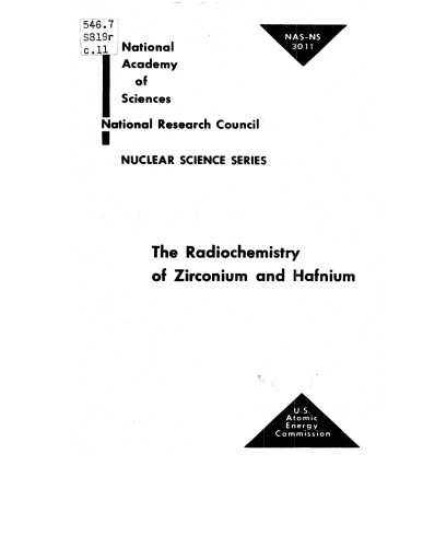 The radiochemistry of zirconium and hafnium