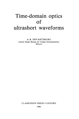 Time-domain optics of ultrashort waveforms