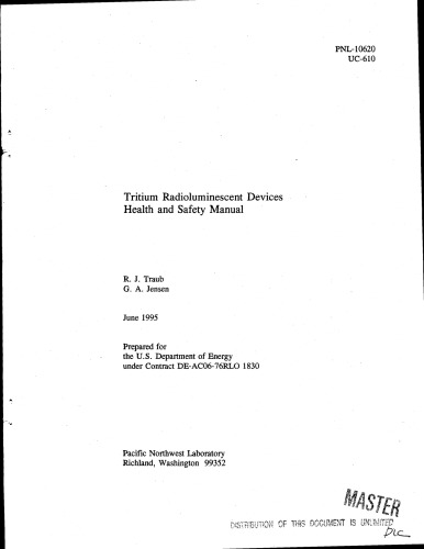 Tritium radioluminescent devices, Health and Safety Manual