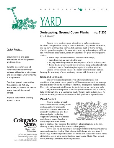 Xeriscaping : ground cover plants