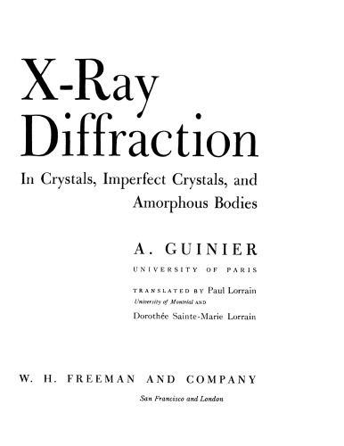 X-ray diffraction in crystals, imperfect crystals, and amorphous bodies