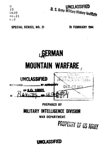 German mountain warfare