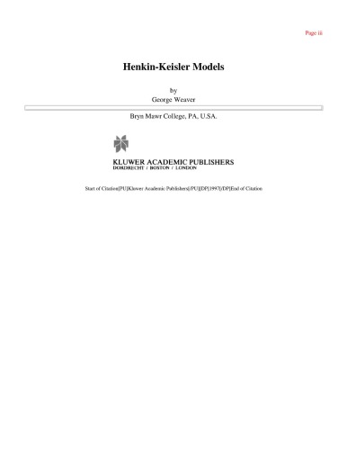 Henkin-Keisler models