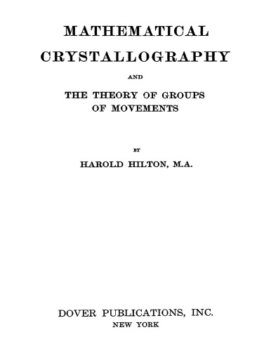 Mathematical crystallography and the theory of groups of movements