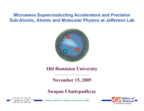 Microwave Superconducting Accelerators and Precision Sub-Atomic, Atomic and Molecular Physics at Jefferson Lab