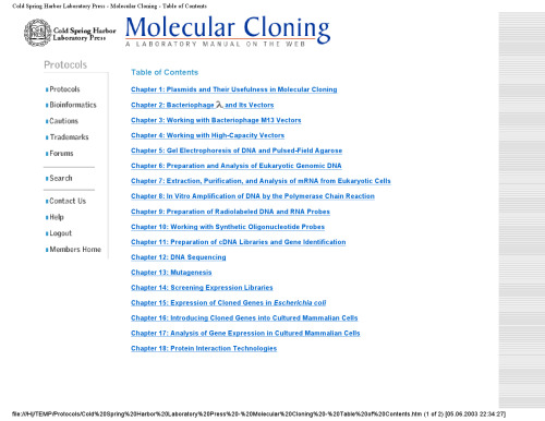 Molecular cloning : a laboratory manual