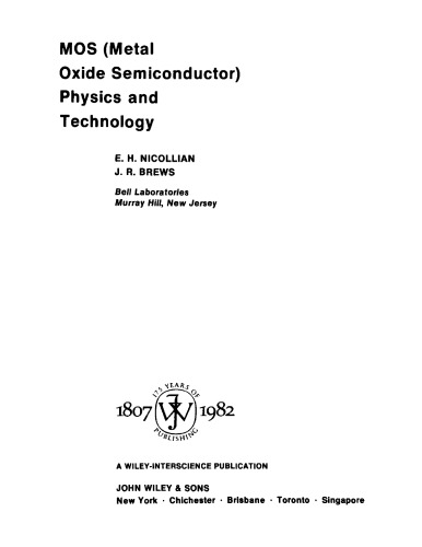 MOS (metal oxide semiconductor) physics and technology