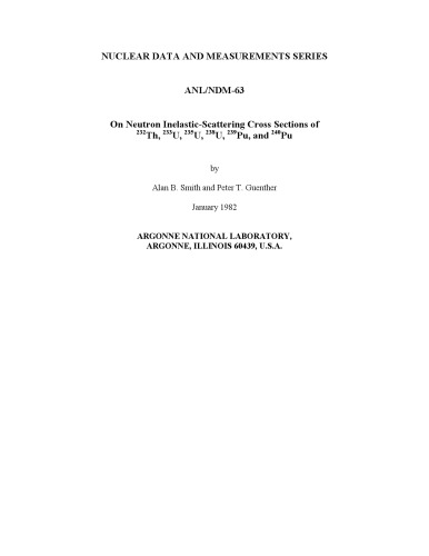 Neutron inelastic-scattering cross sections of ²³²Th, ²³³U, ²³⁵U, ²³⁸U, ²³⁹Pu and ²⁴°Pu. [LMFBR]