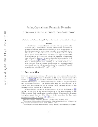 Paths, Crystals and Fermionic Formulae