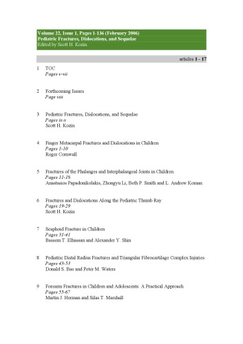 Pediatric fractures, dislocations, and sequelae