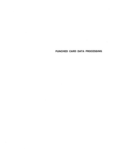 Punched card data processing