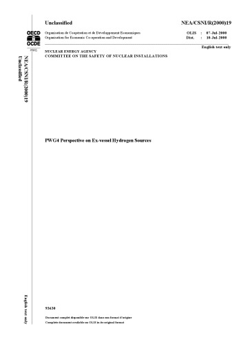 PWG4 perspective on ex-vessel hydrogen sources