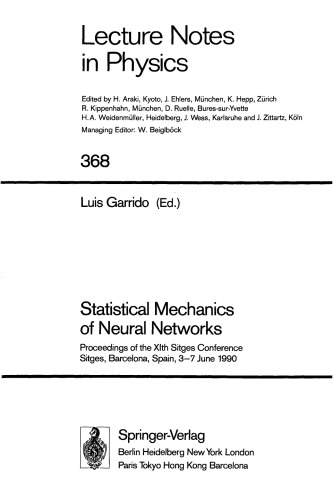 Statistical mechanics of neural networks