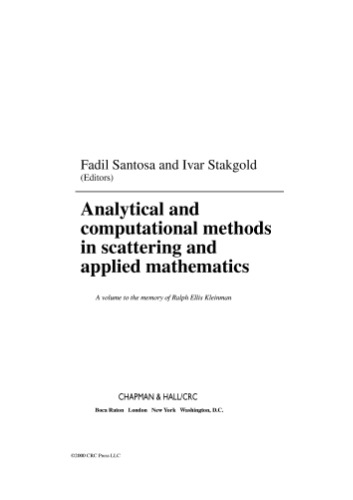 Analytical and computational methods in scattering and applied mathematics