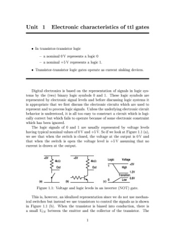 Fundamental digital electronics. Lecture notes