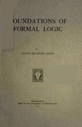 Foundations of formal logic