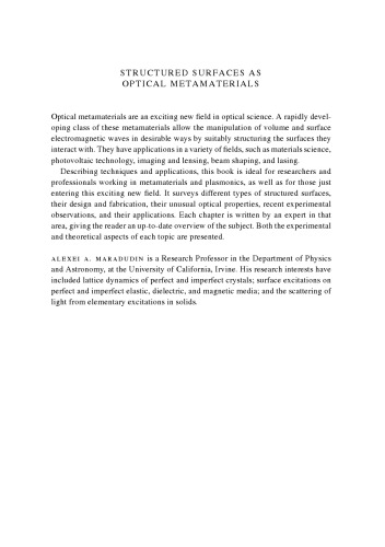 Structured surfaces as optical metamaterials