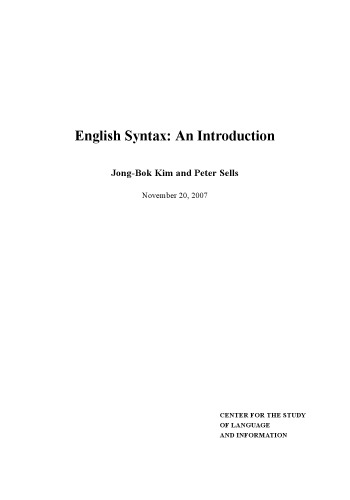 English syntax : an introduction