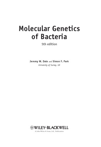 Molecular genetics of bacteria