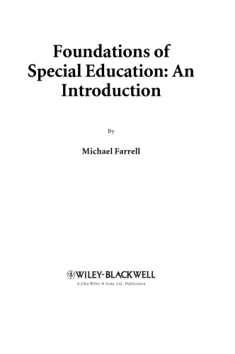 Foundations of special education : an introduction