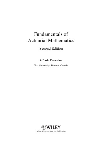 Fundamentals of actuarial mathematics