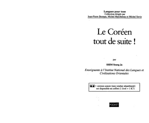 Le coréen tout de suite