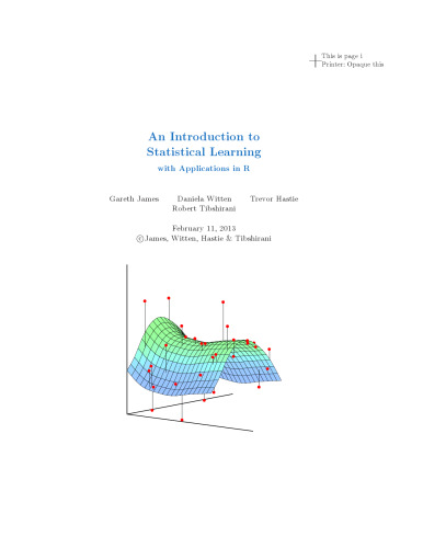 An Introduction to Statistical Learning with Applications in R