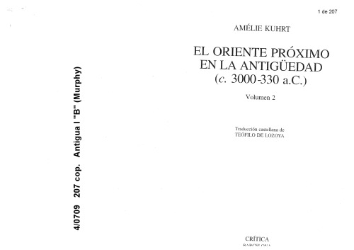 El Oriente Próximo en la Antigüedad (c. 3000-330 a.C.). Volumen 2