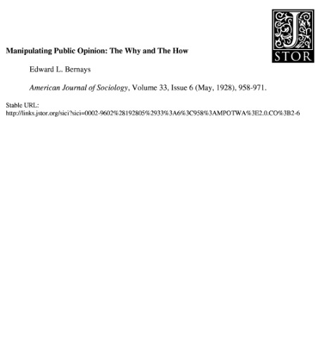 [Article] Manipulating Public Opinion: The Why and The How